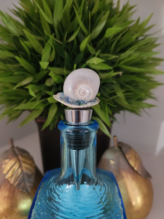 Bottle Stopper, Shell, Coastal,  Barware, Gift